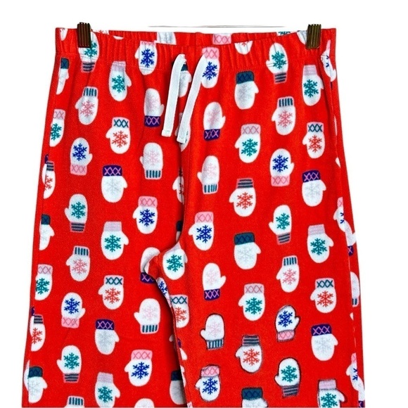 Old Navy Holiday Christmas Mittens Patterned Fleece Lounge Sleep Pants Size 14 - Picture 2 of 5